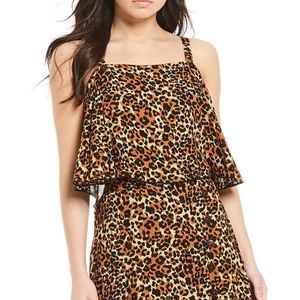 🍍NWT leopard/cheetah crop top🍍 flowy summer top